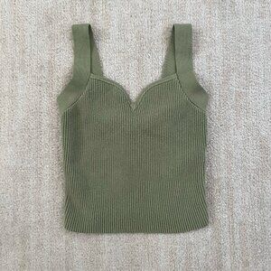 Abercrombie & Fitch Green Ribbed Knit Tank Top S